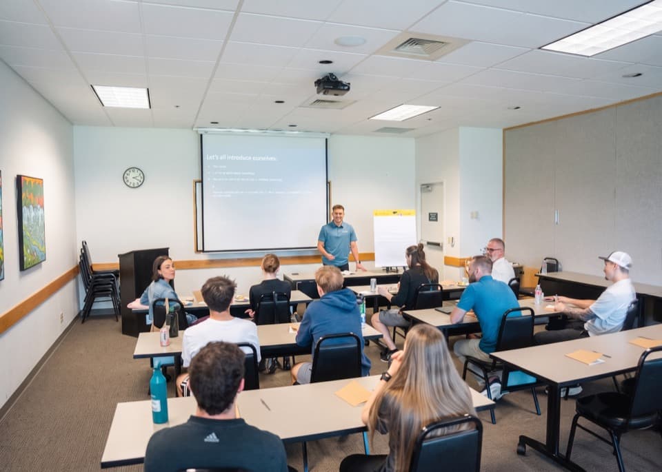 Full classroom view of a Kestryl Edge workshop in session