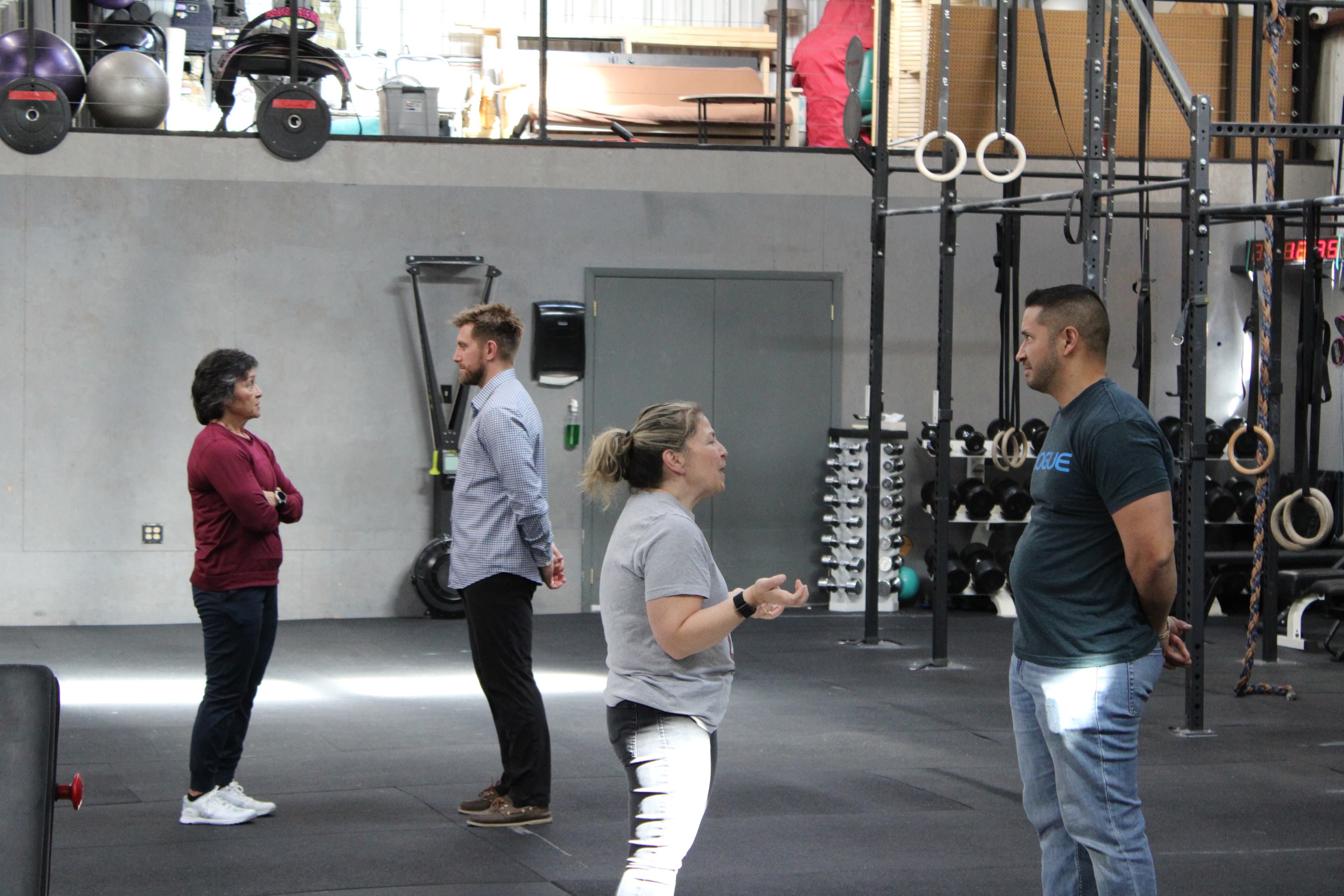 Small group activity during a Kestryl Edge workshop at CrossFit Los Alamos